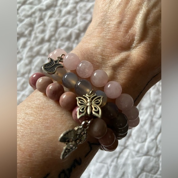 NWOT Set of 3 Natural Stone Bracelets - Picture 3 of 3